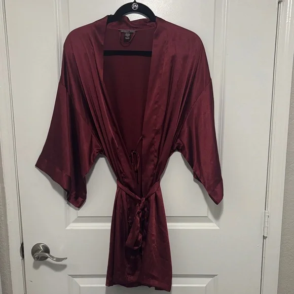 Victoria's Secret Burgundy Satin Robe - Picture 1 of 5